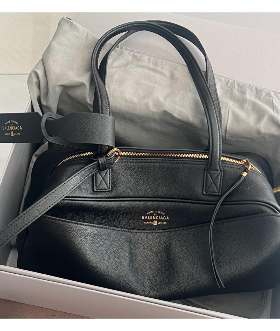 BALENCIAGA Черная кожаная сумка через плечо, фото 8