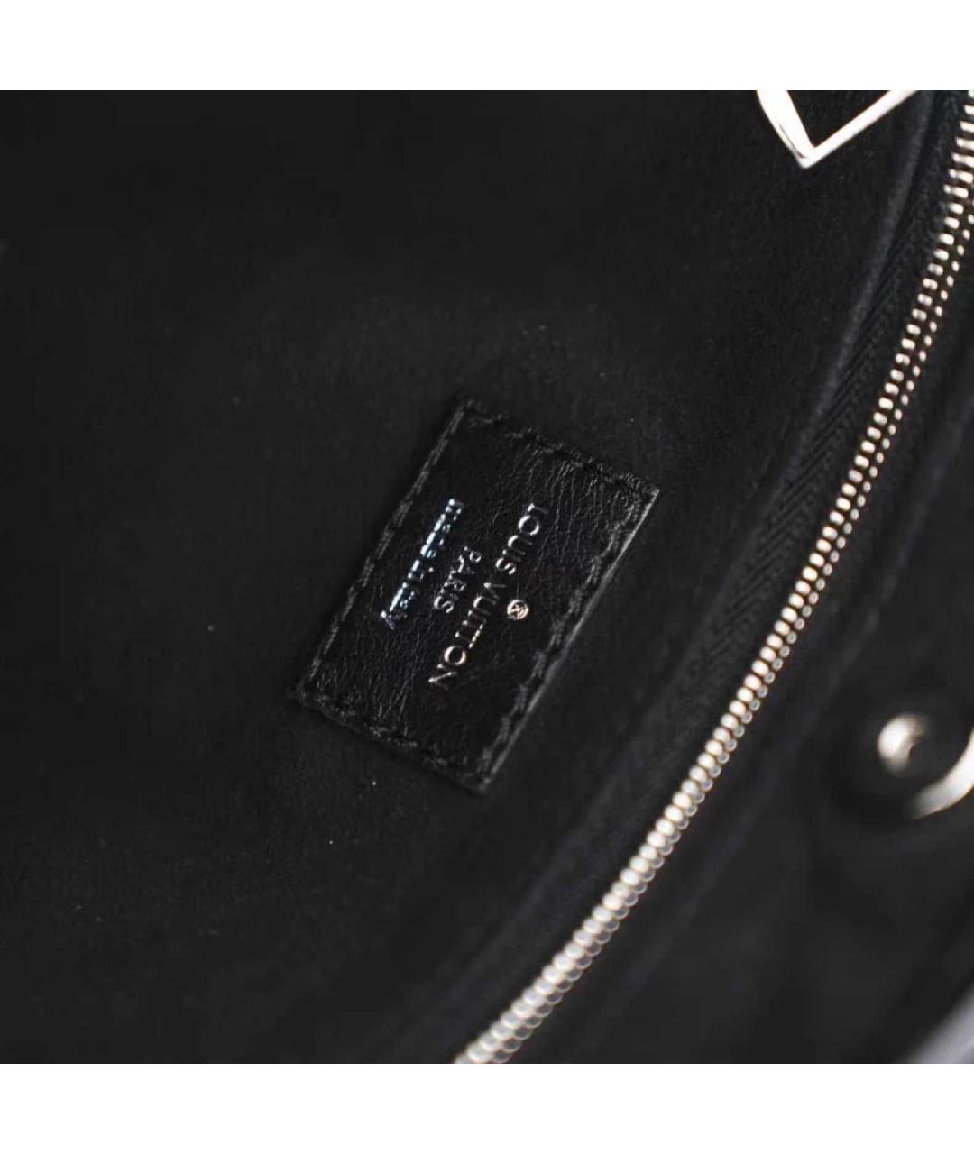 LOUIS VUITTON Черная кожаная сумка с короткими ручками, фото 8