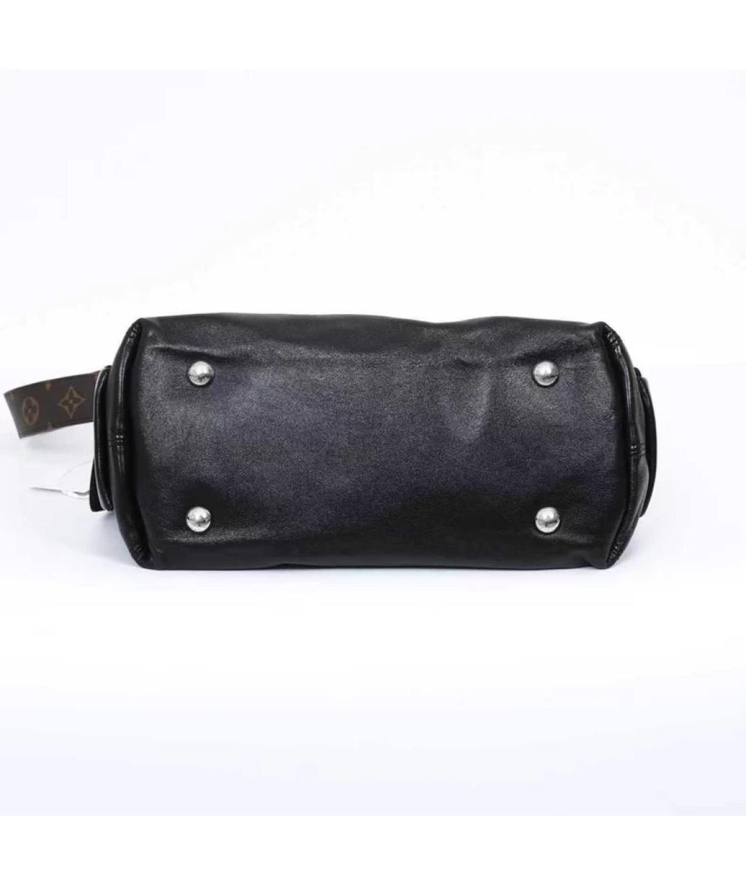 LOUIS VUITTON Черная кожаная сумка с короткими ручками, фото 4