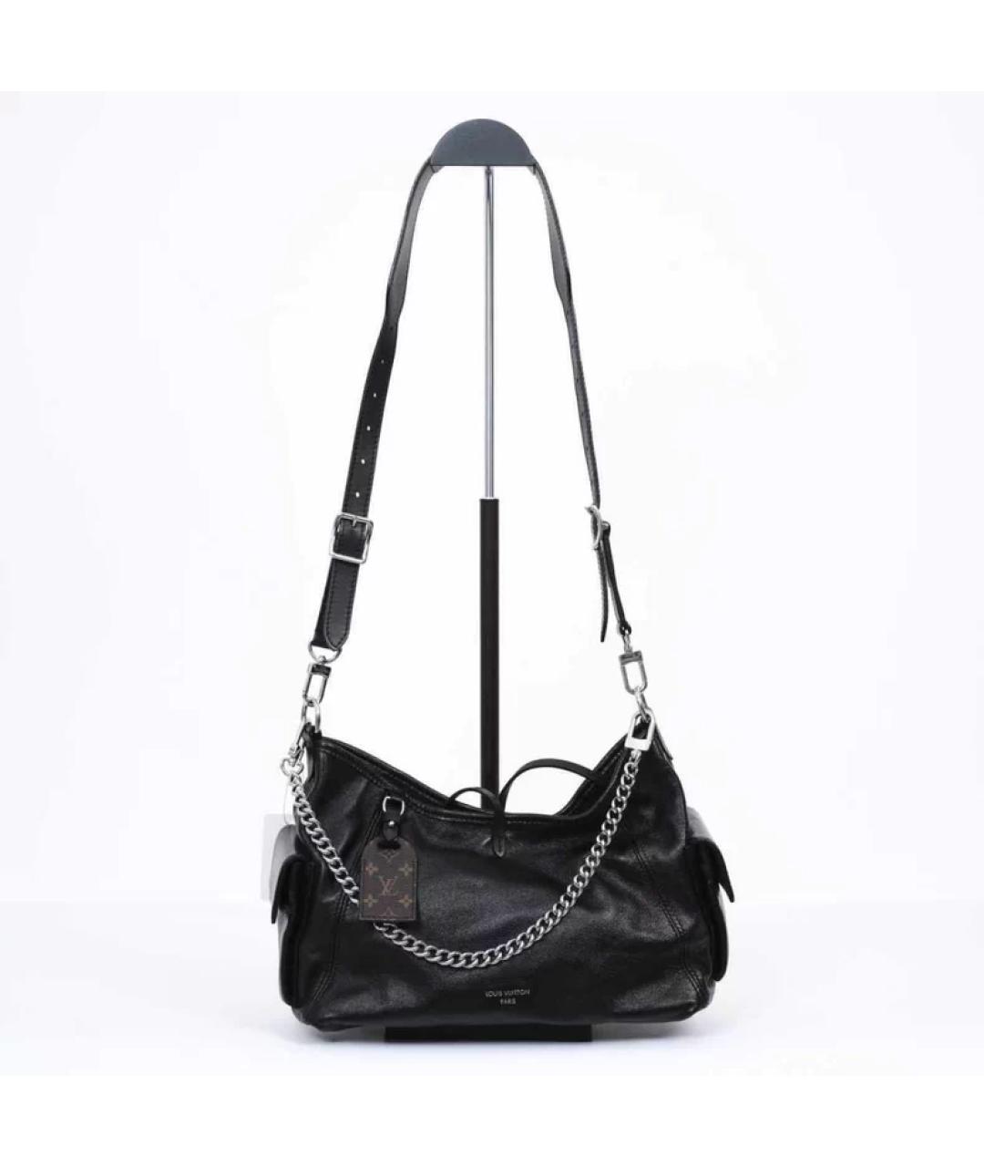 LOUIS VUITTON Черная кожаная сумка с короткими ручками, фото 7