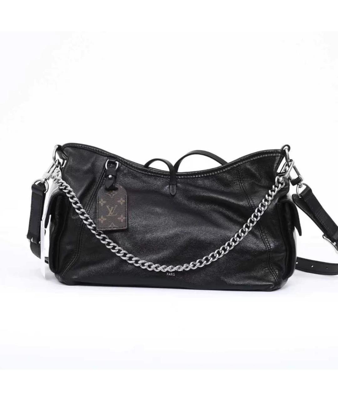 LOUIS VUITTON Черная кожаная сумка с короткими ручками, фото 1