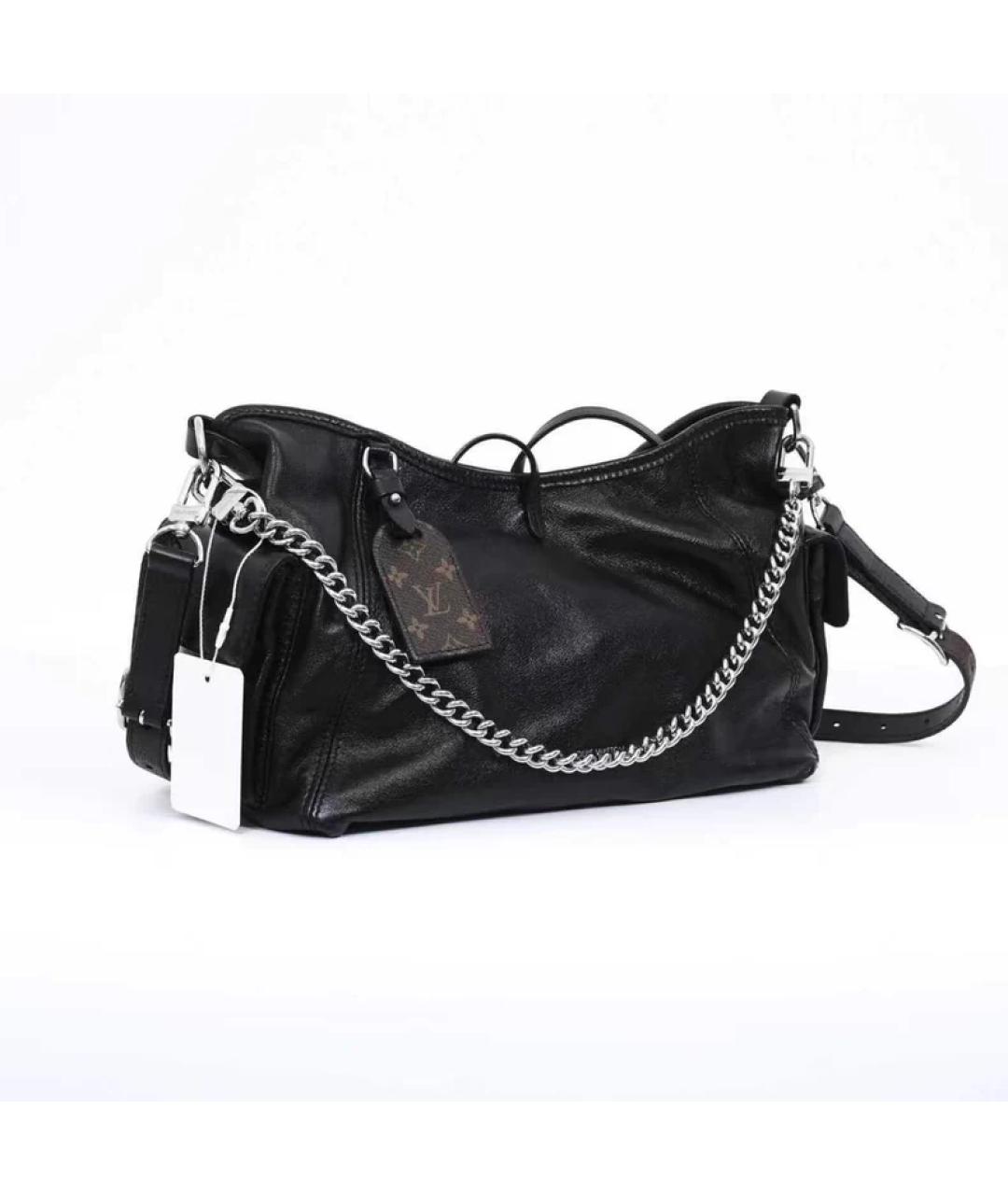 LOUIS VUITTON Черная кожаная сумка с короткими ручками, фото 2