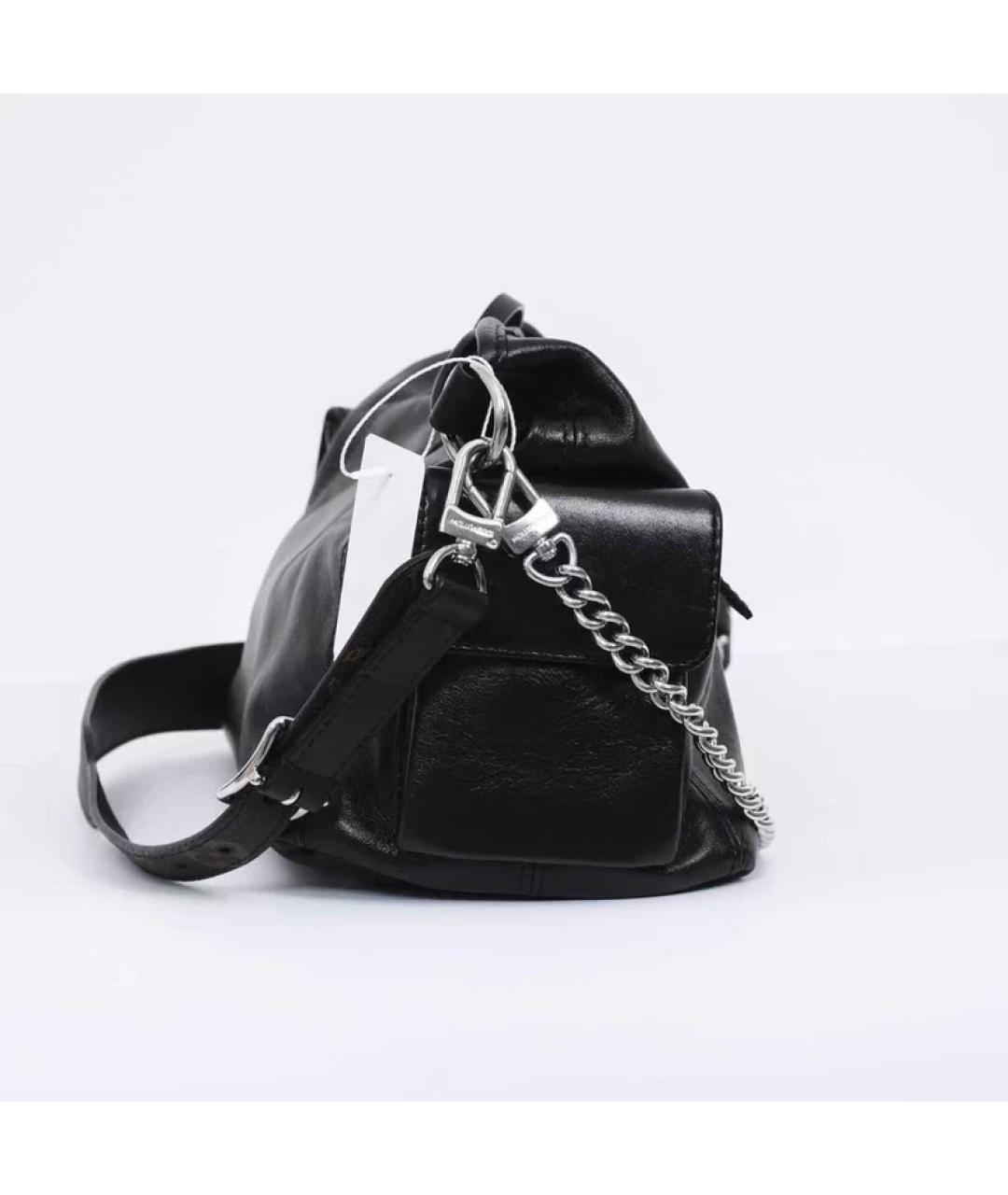 LOUIS VUITTON Черная кожаная сумка с короткими ручками, фото 3