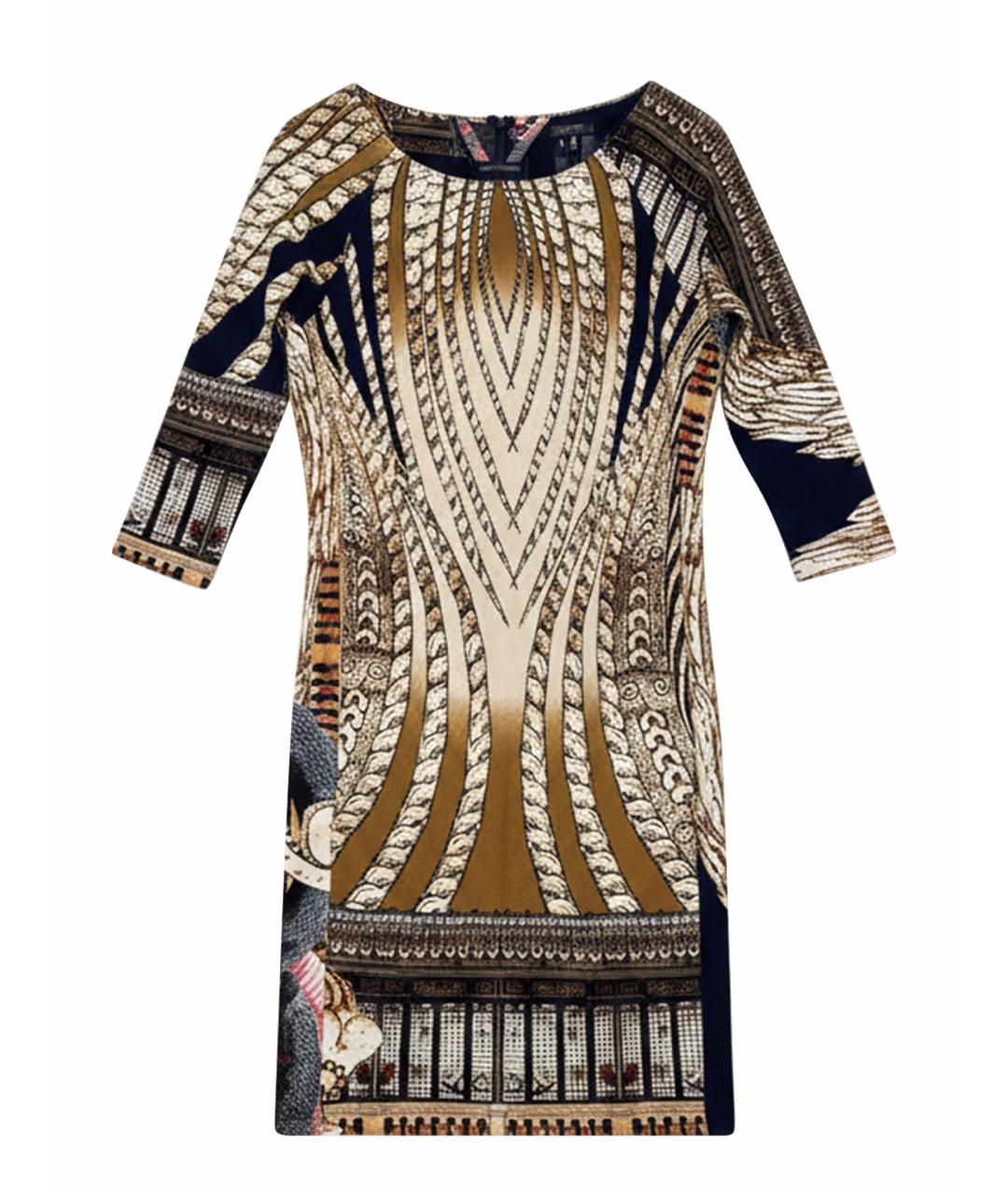 ROBERTO CAVALLI Мульти шерстяное повседневное платье, фото 1