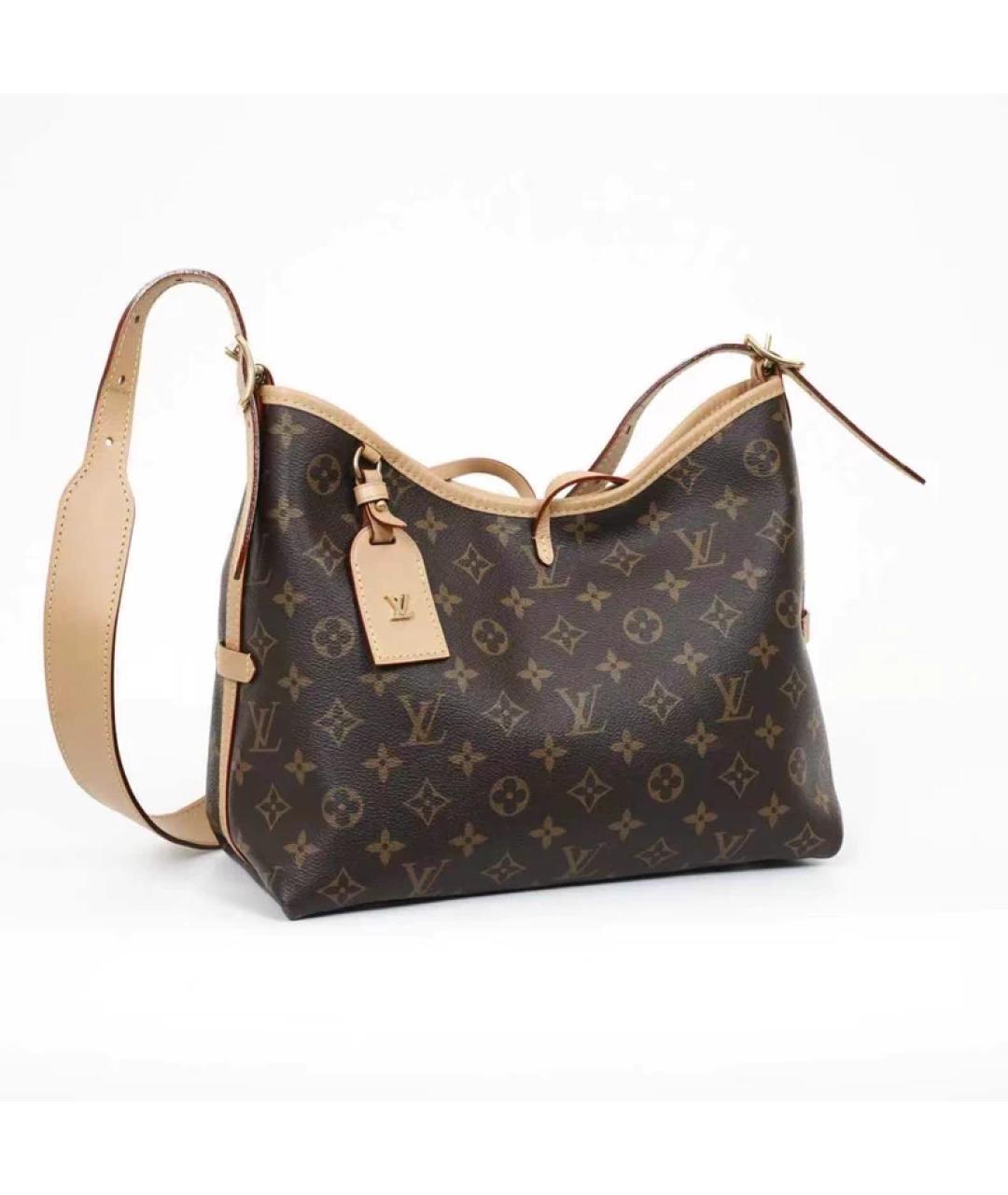 LOUIS VUITTON Коричневая кожаная сумка с короткими ручками, фото 6