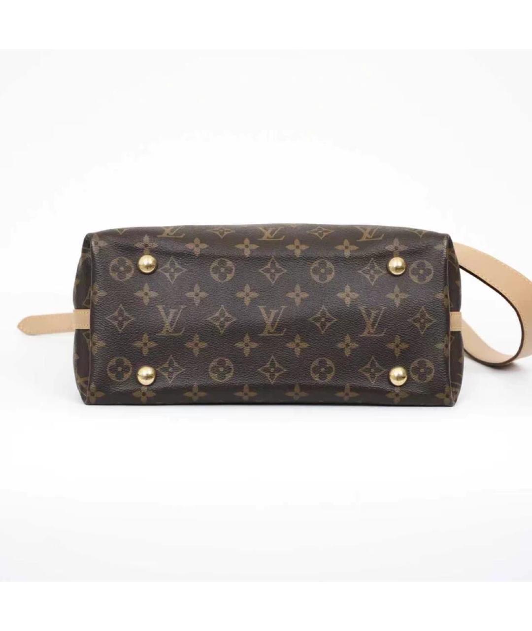 LOUIS VUITTON Коричневая кожаная сумка с короткими ручками, фото 5