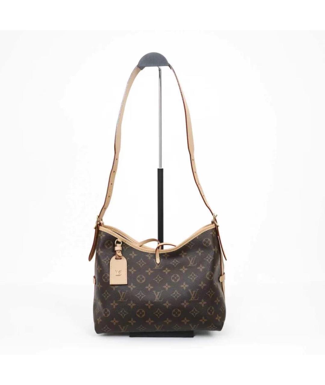 LOUIS VUITTON Коричневая кожаная сумка с короткими ручками, фото 4