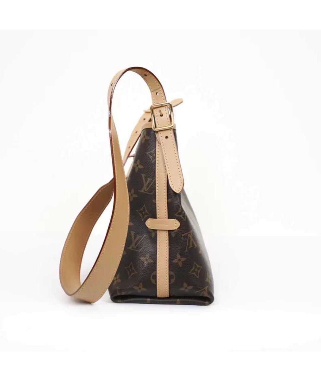 LOUIS VUITTON Коричневая кожаная сумка с короткими ручками, фото 7