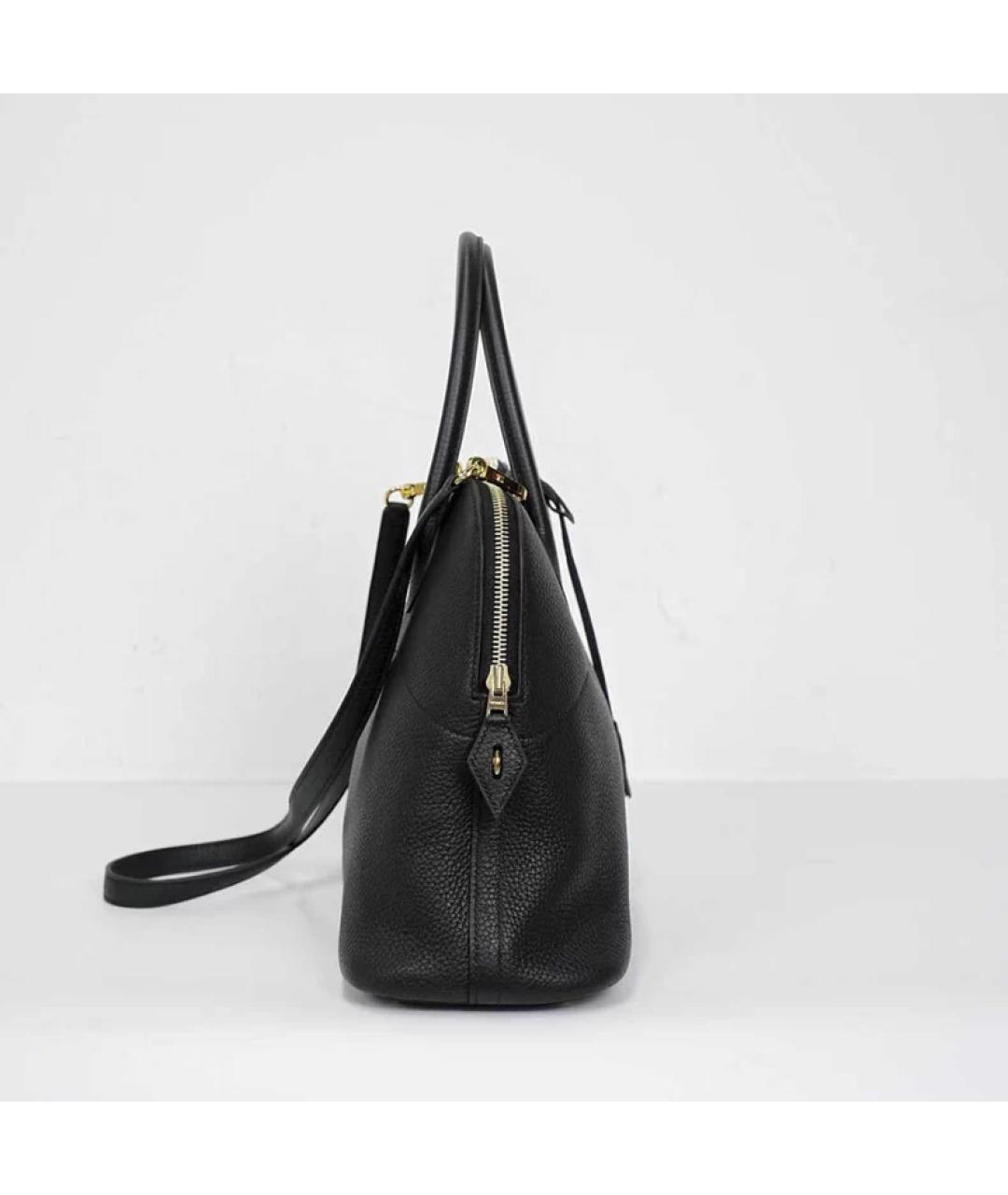 HERMES Черная кожаная сумка с короткими ручками, фото 5