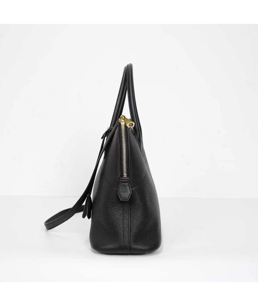 HERMES Черная кожаная сумка с короткими ручками, фото 3