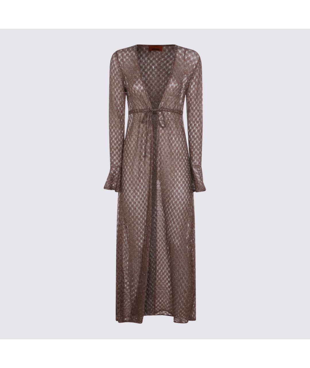 MISSONI Коричневое вискозное вечернее платье, фото 4