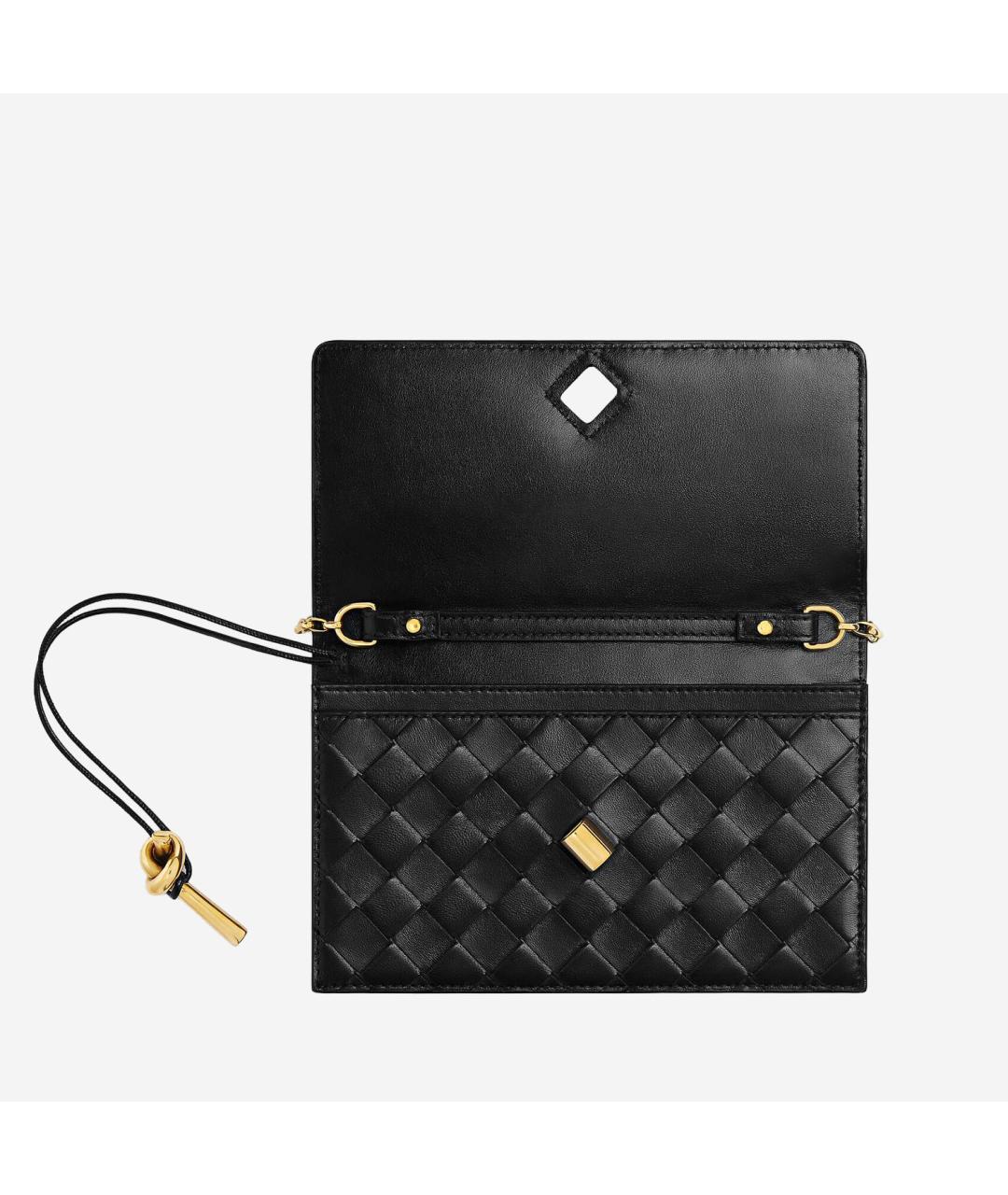 BOTTEGA VENETA Черная кожаная сумка через плечо, фото 4