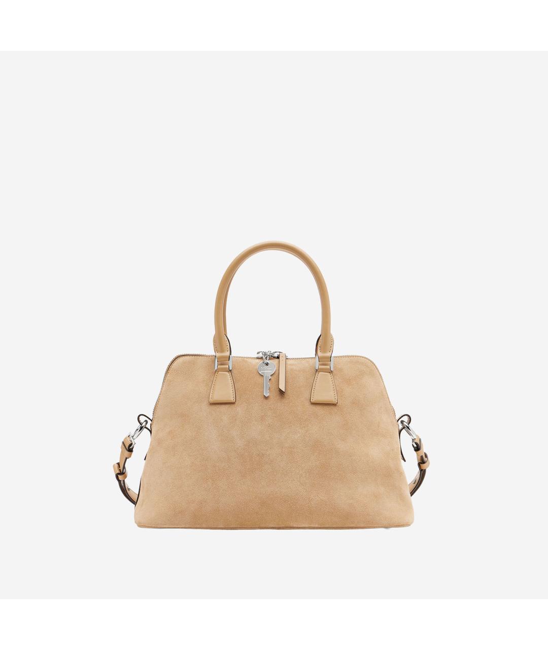 MAISON MARGIELA Бежевая замшевая сумка тоут, фото 3