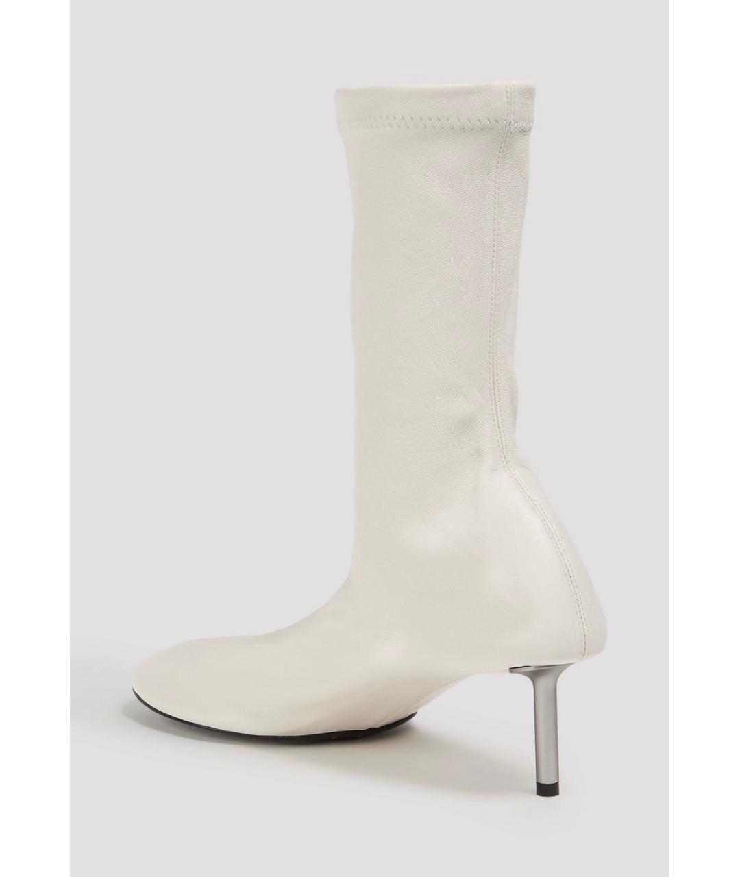 JIL SANDER Белые кожаные ботильоны, фото 3