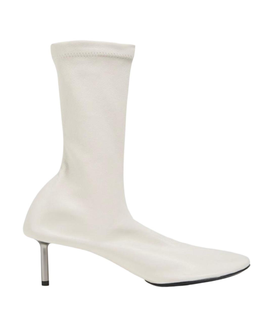 JIL SANDER Белые кожаные ботильоны, фото 1