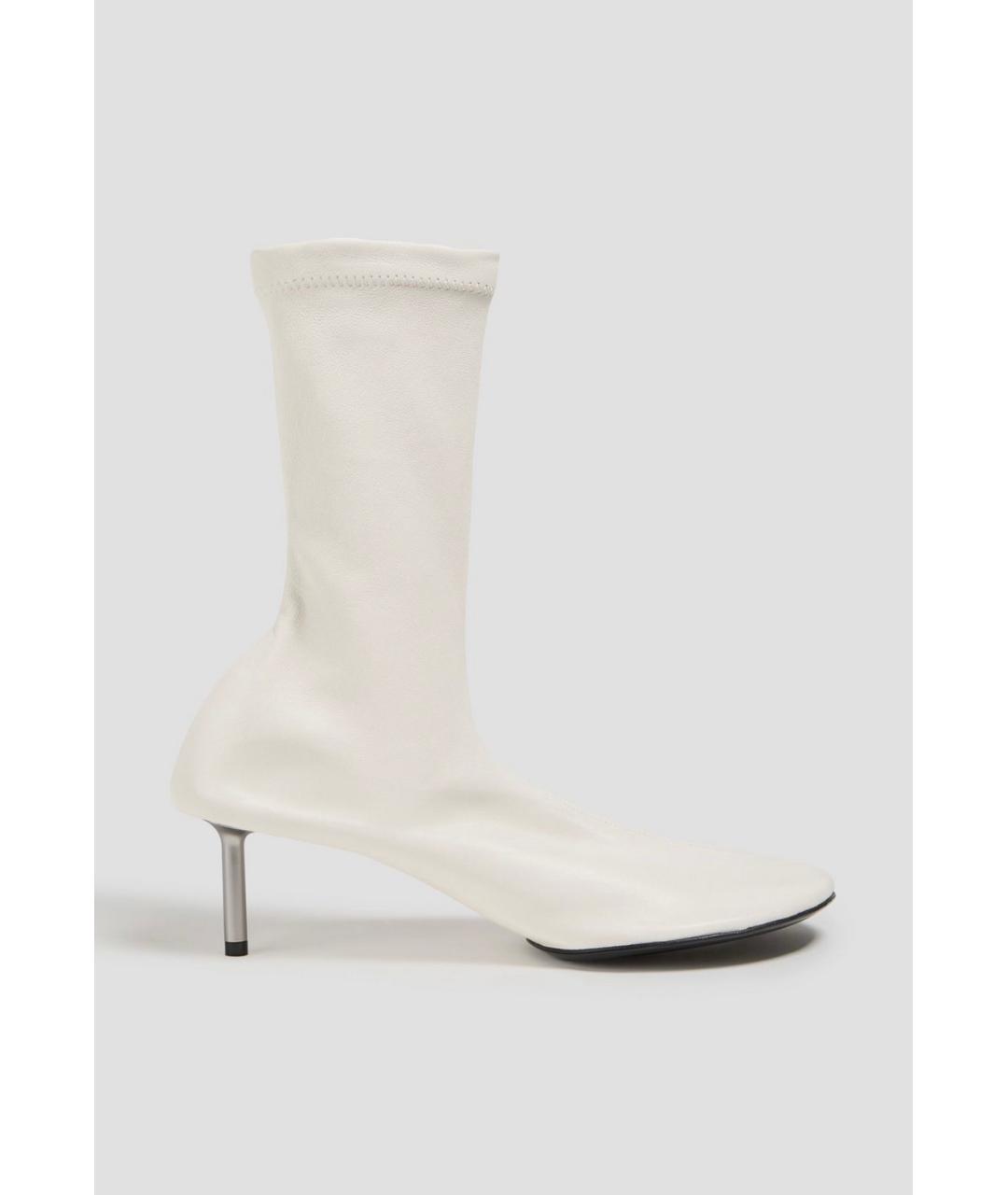 JIL SANDER Белые кожаные ботильоны, фото 4