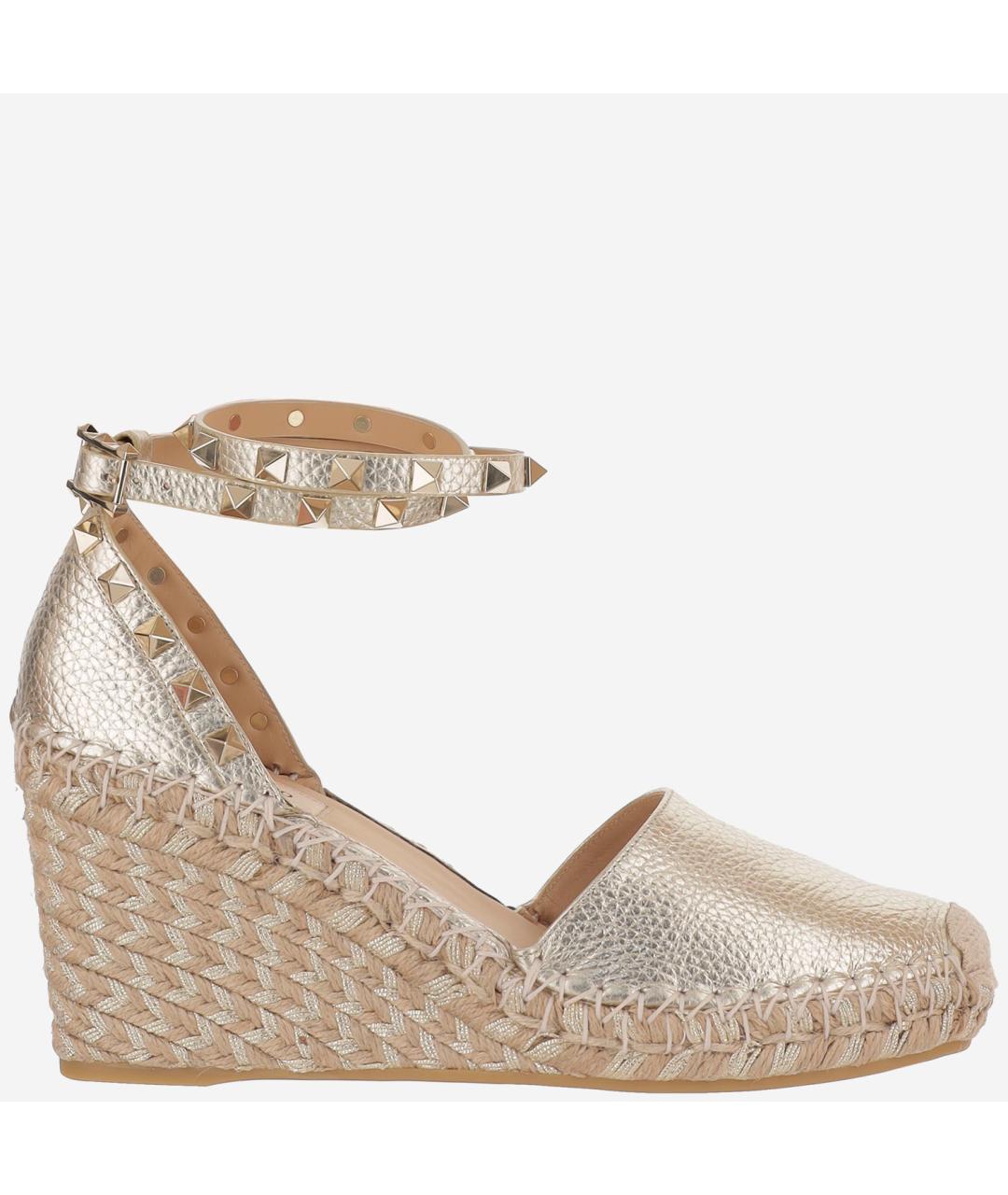 VALENTINO Бежевые кожаные босоножки, фото 5