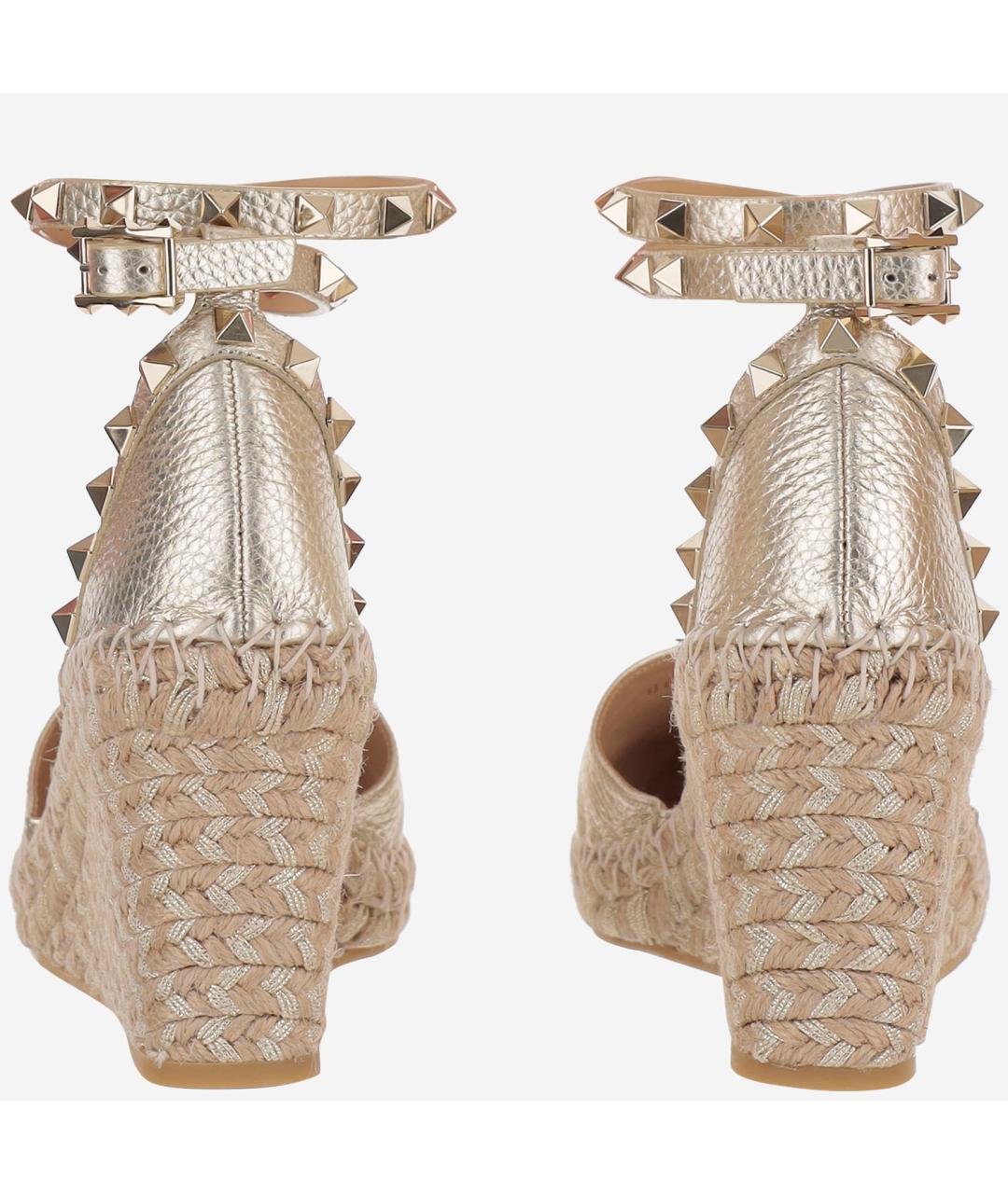 VALENTINO Бежевые кожаные босоножки, фото 3