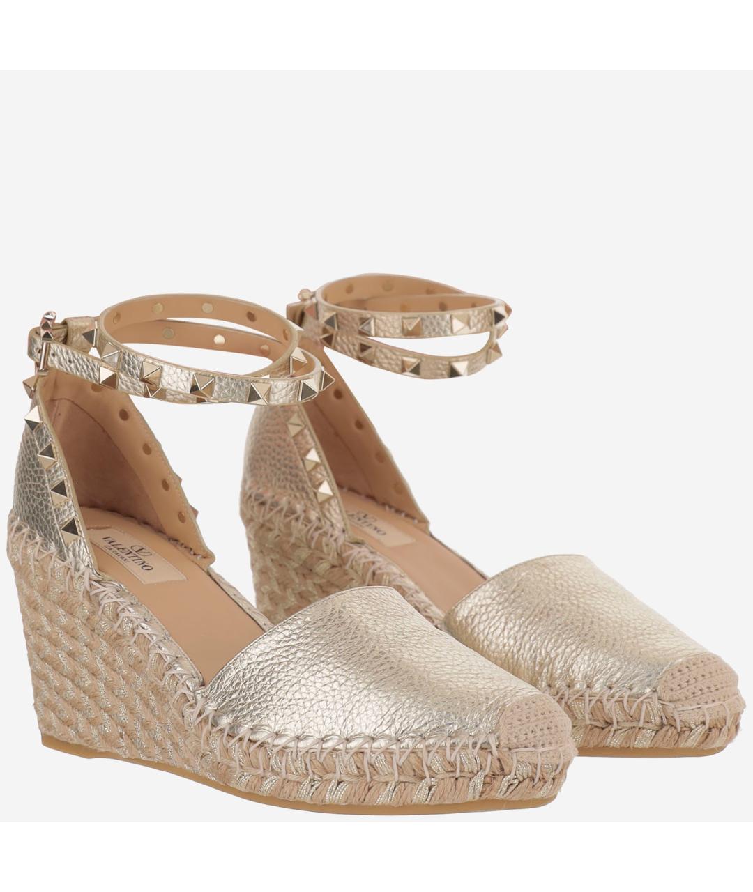 VALENTINO Бежевые кожаные босоножки, фото 2