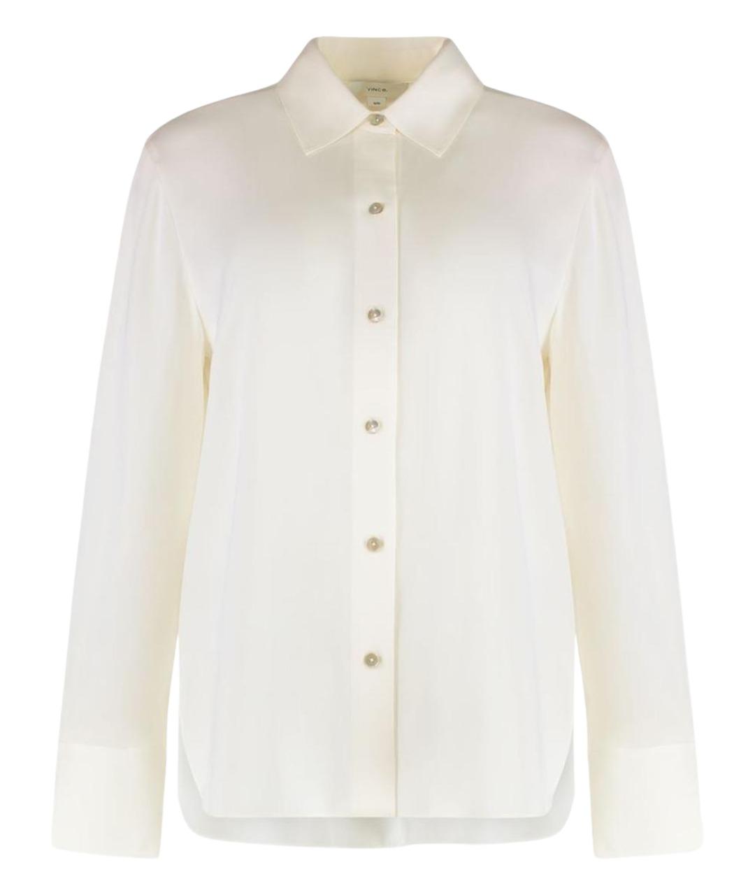 VINCE Белая шелковая рубашка, фото 1