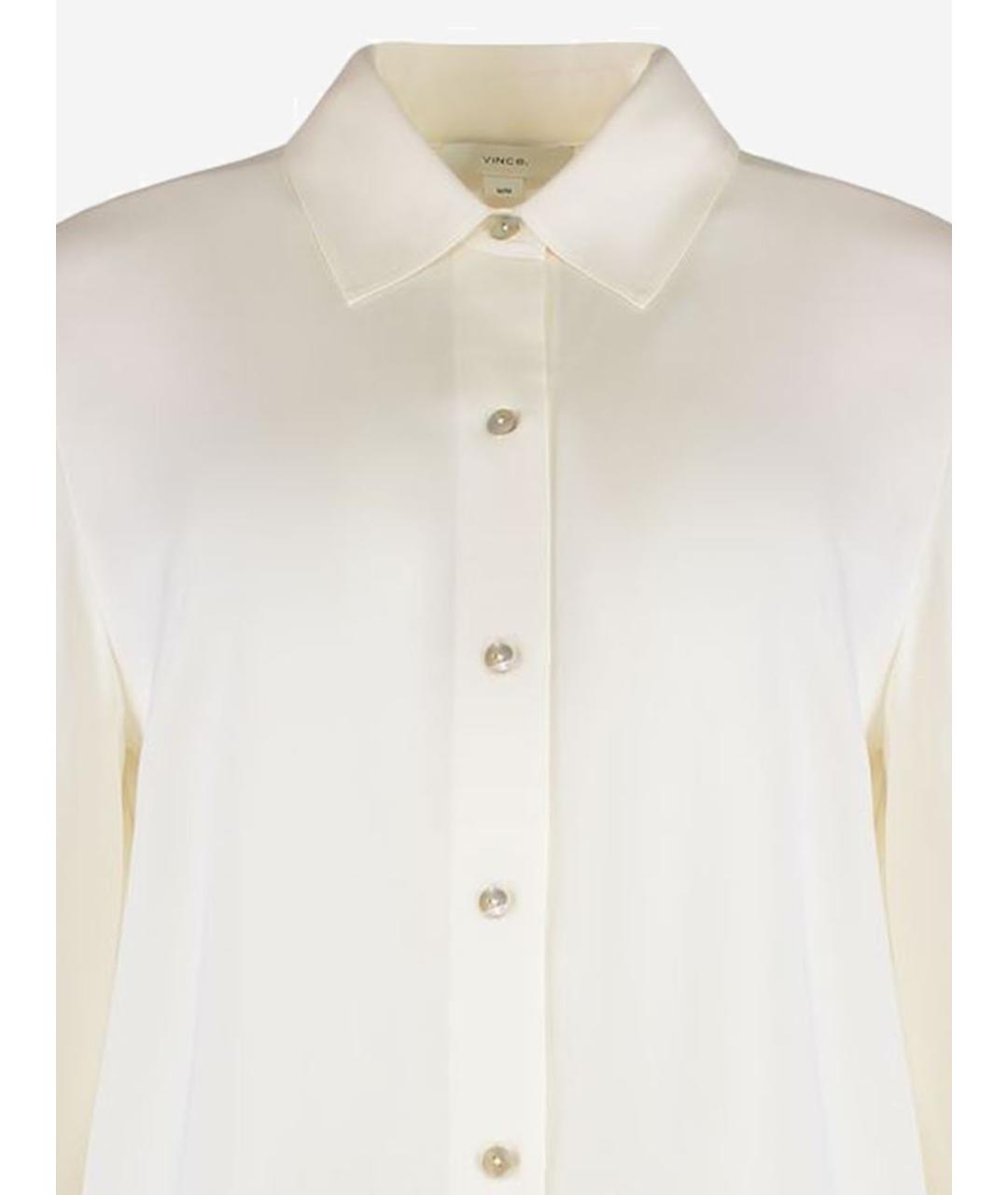 VINCE Белая шелковая рубашка, фото 3