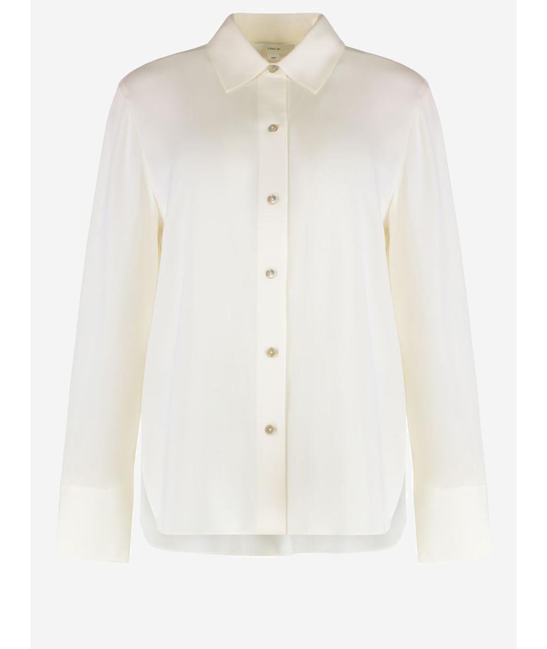 VINCE Белая шелковая рубашка, фото 4