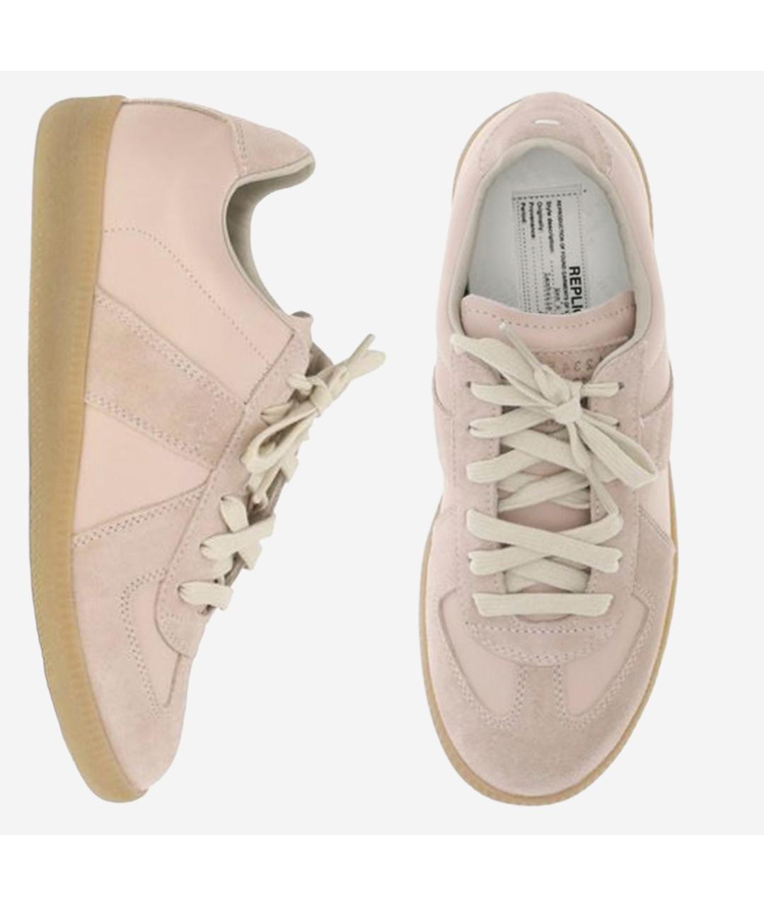 MAISON MARGIELA Розовые замшевые кроссовки, фото 2