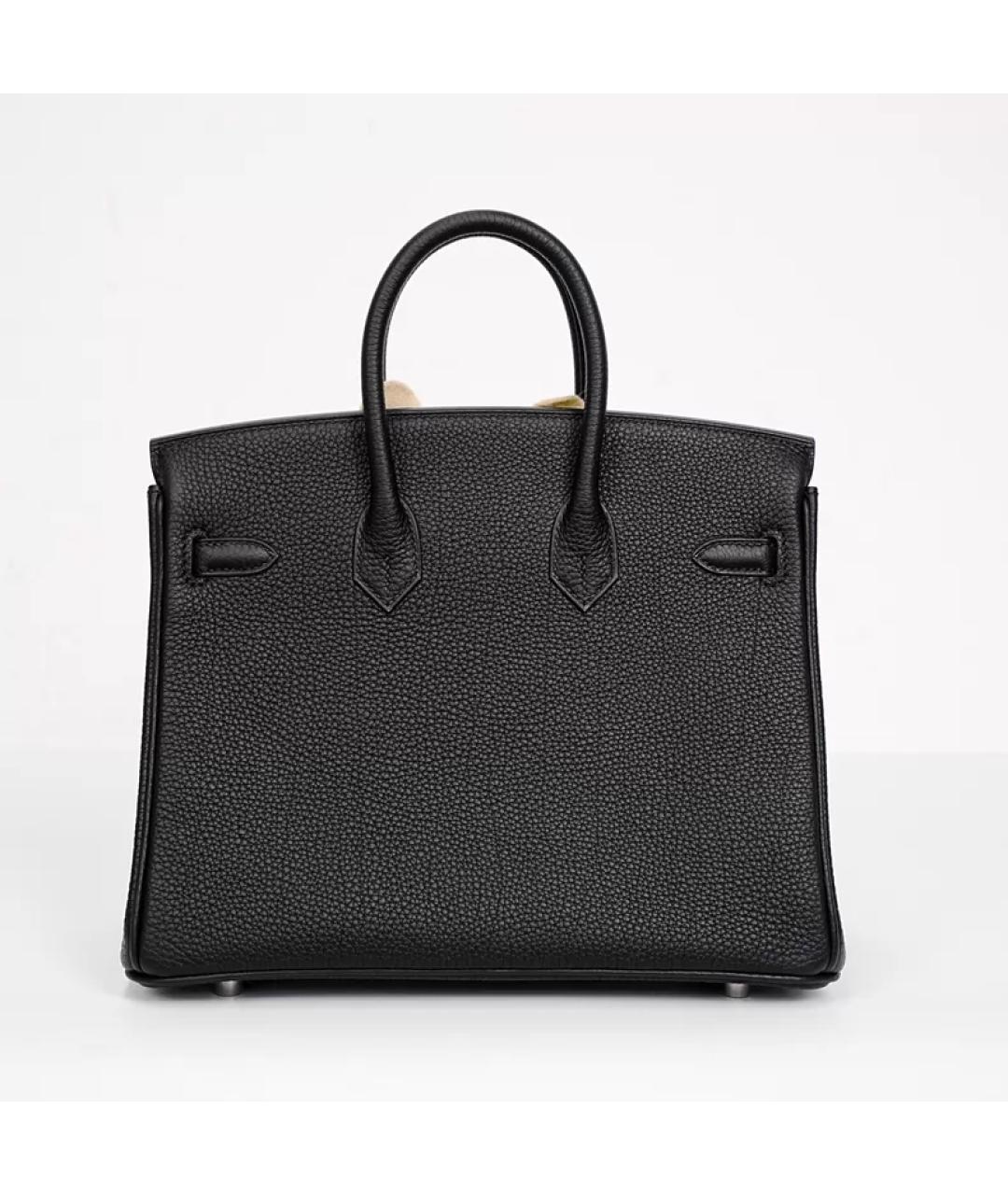 HERMES Черная кожаная сумка с короткими ручками, фото 6