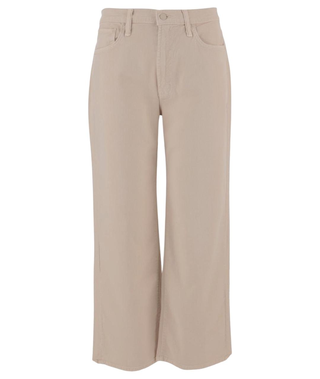 MOTHER Бежевые хлопко-лиоцелловые прямые джинсы, фото 1