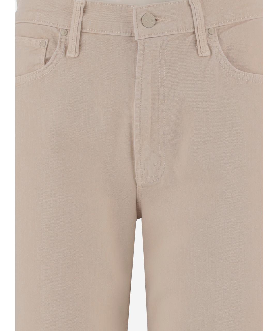 MOTHER Бежевые хлопко-лиоцелловые прямые джинсы, фото 4
