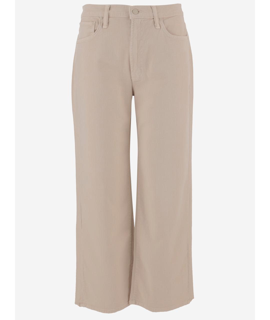 MOTHER Бежевые хлопко-лиоцелловые прямые джинсы, фото 3