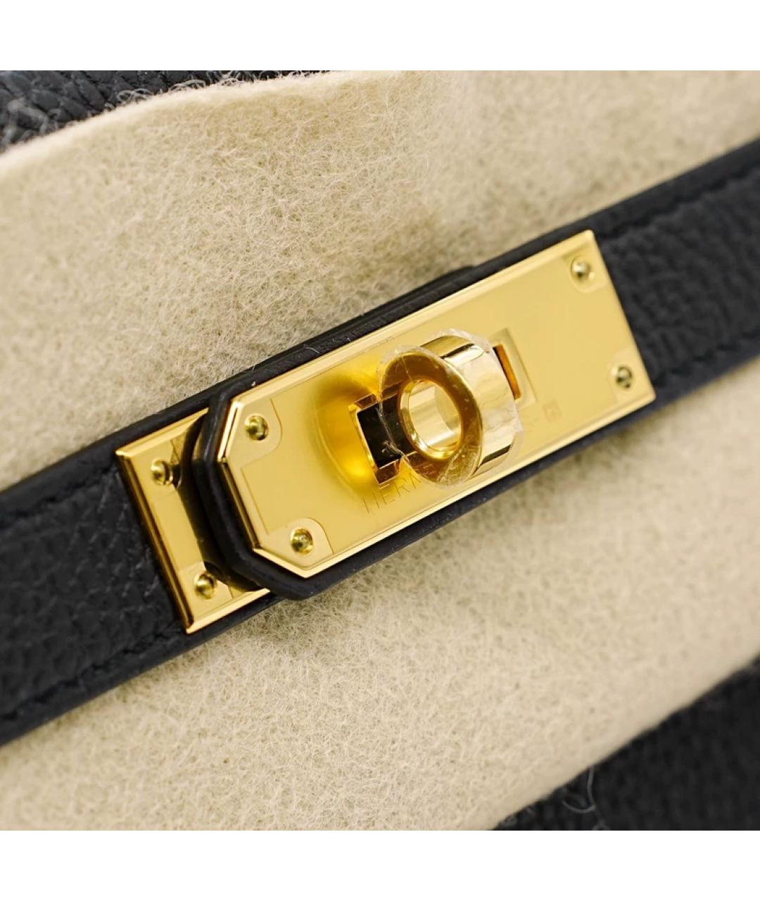 HERMES Черная кожаная сумка с короткими ручками, фото 7