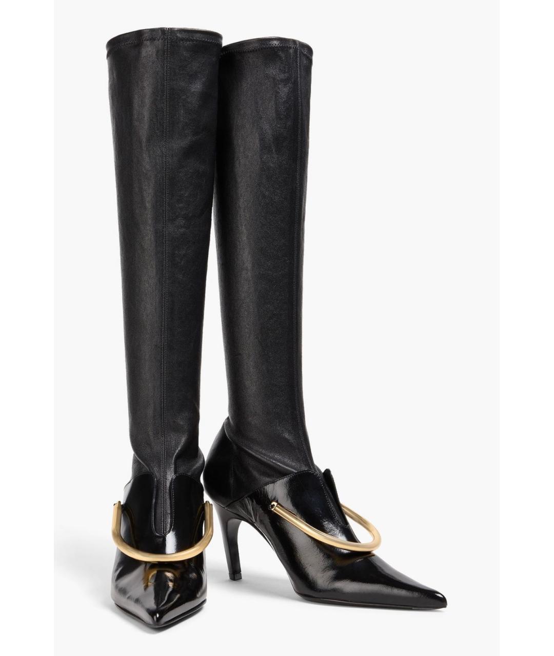 JIL SANDER Черные кожаные сапоги, фото 2