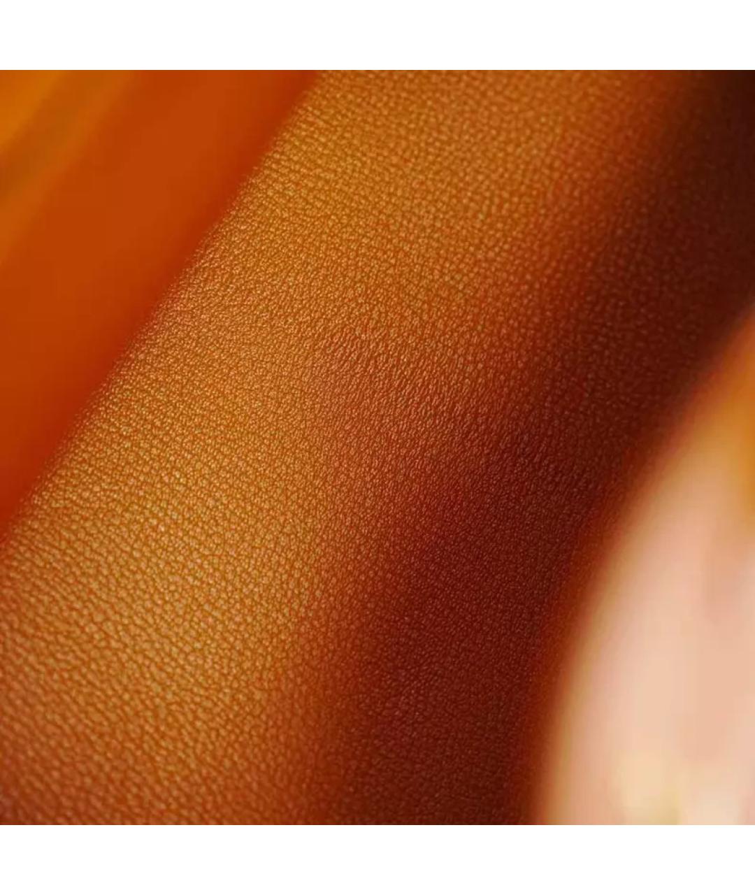 HERMES Оранжевая кожаная сумка с короткими ручками, фото 9