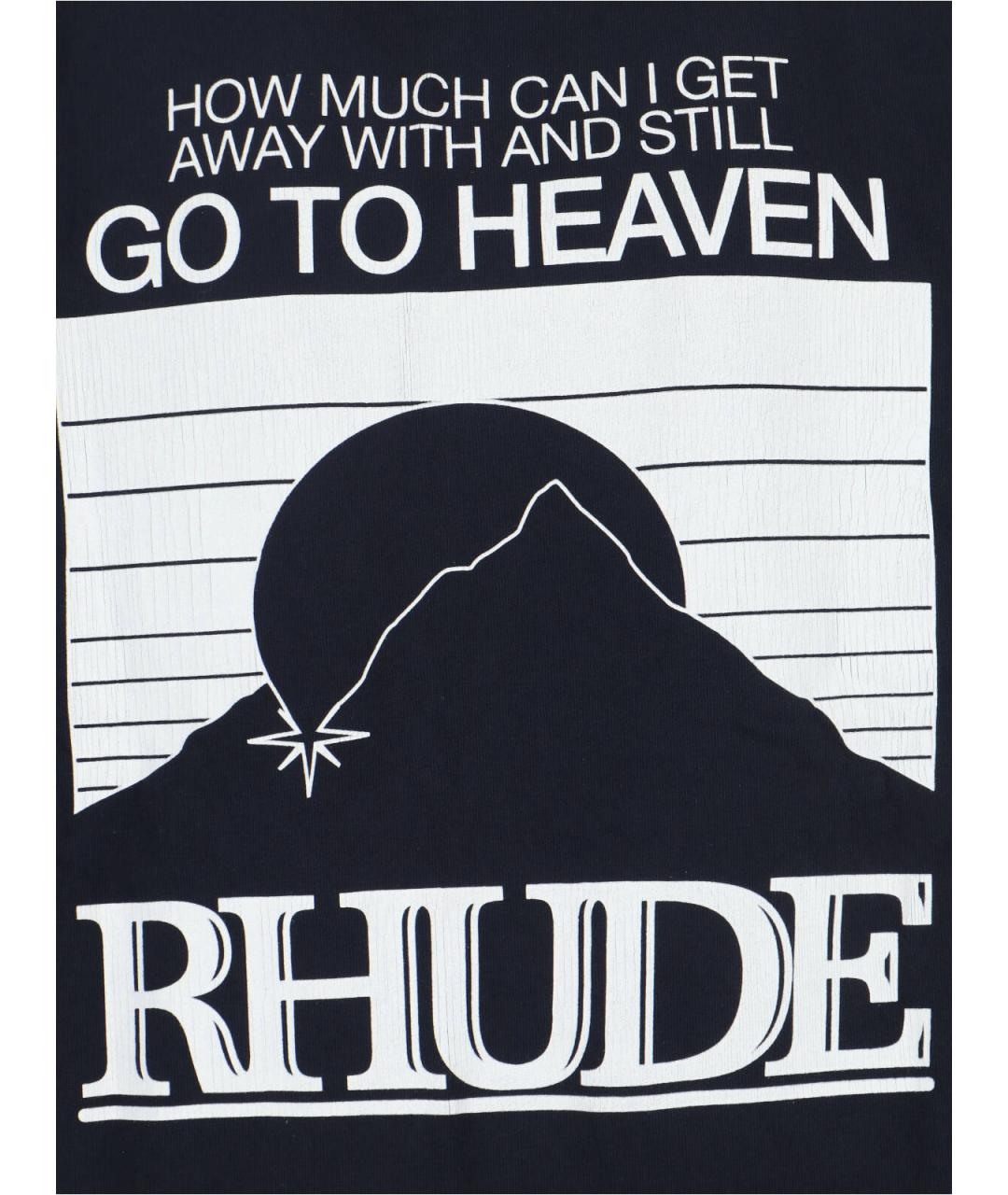 RHUDE Черная хлопковая футболка, фото 3