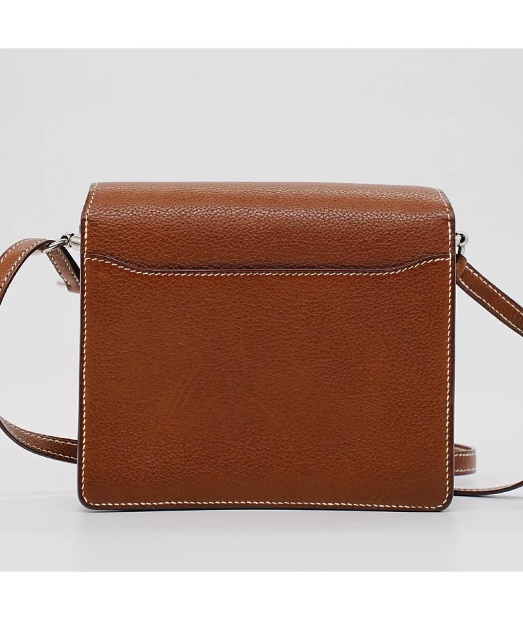 HERMES Коричневая кожаная сумка через плечо, фото 5