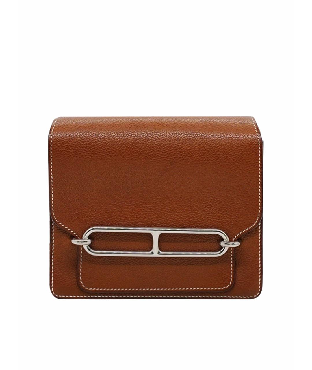 HERMES Коричневая кожаная сумка через плечо, фото 1