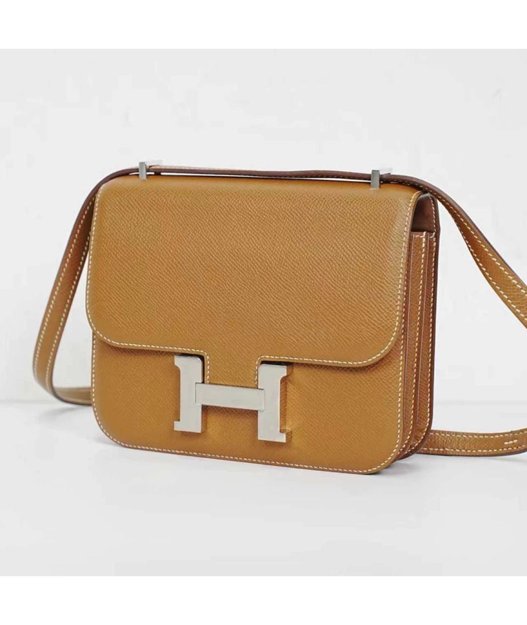 HERMES Коричневая кожаная сумка через плечо, фото 3