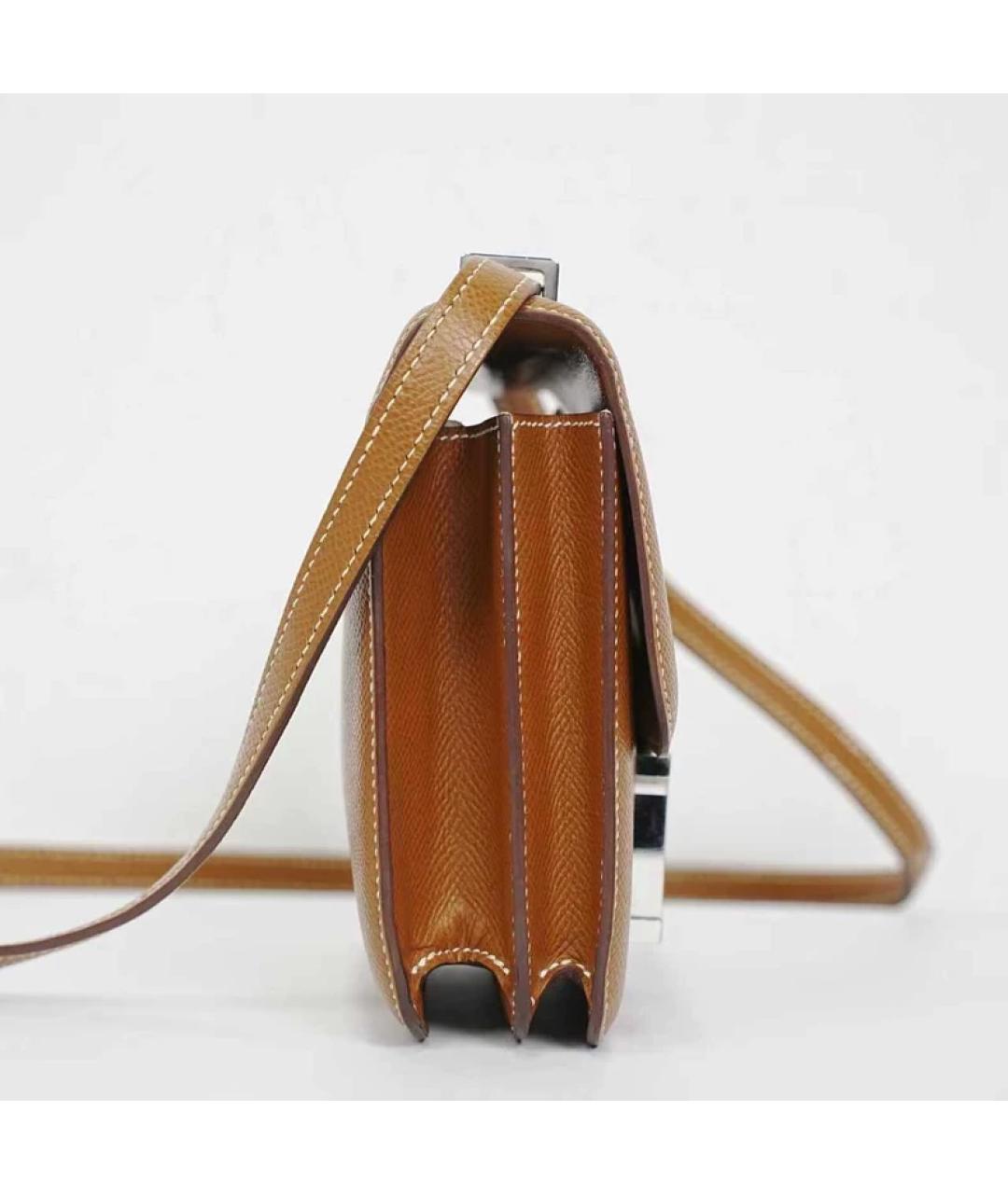 HERMES Коричневая кожаная сумка через плечо, фото 6