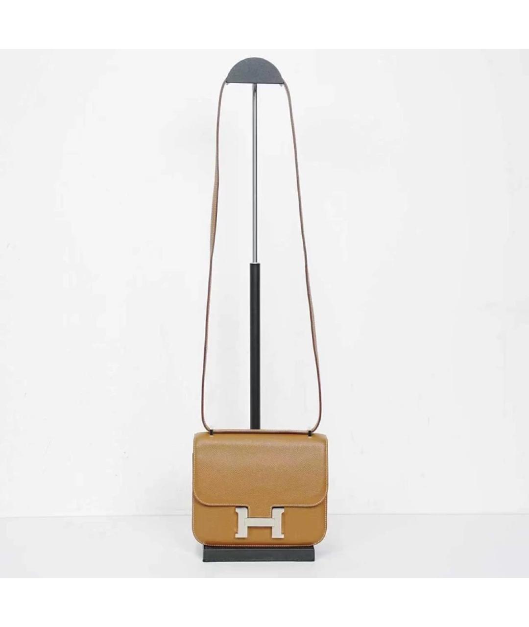 HERMES Коричневая кожаная сумка через плечо, фото 2