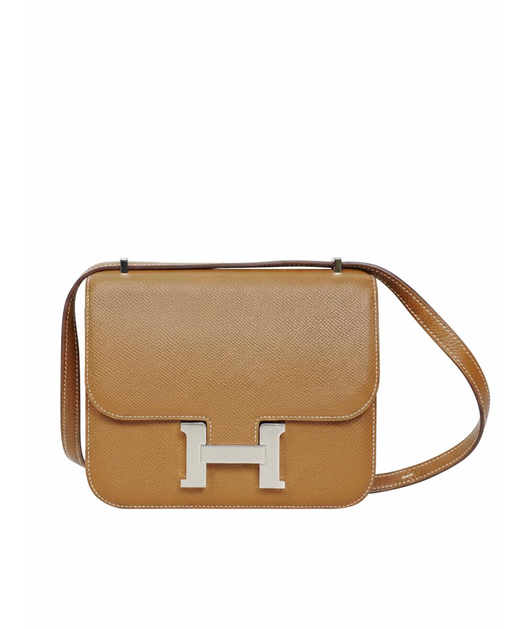 HERMES Коричневая кожаная сумка через плечо, фото 1