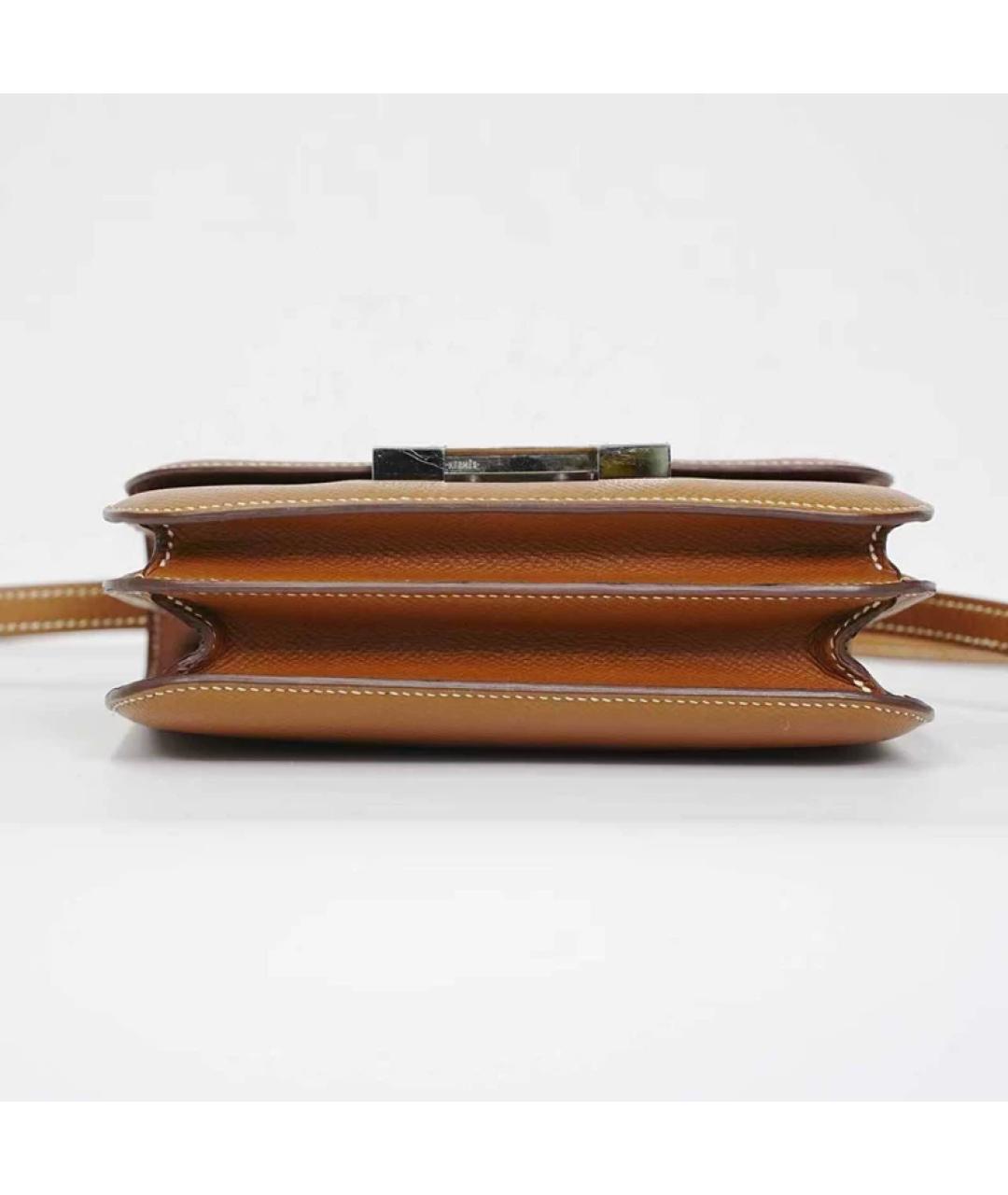 HERMES Коричневая кожаная сумка через плечо, фото 7