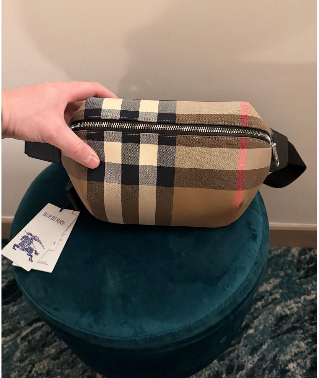 BURBERRY Бежевая поясная сумка, фото 2