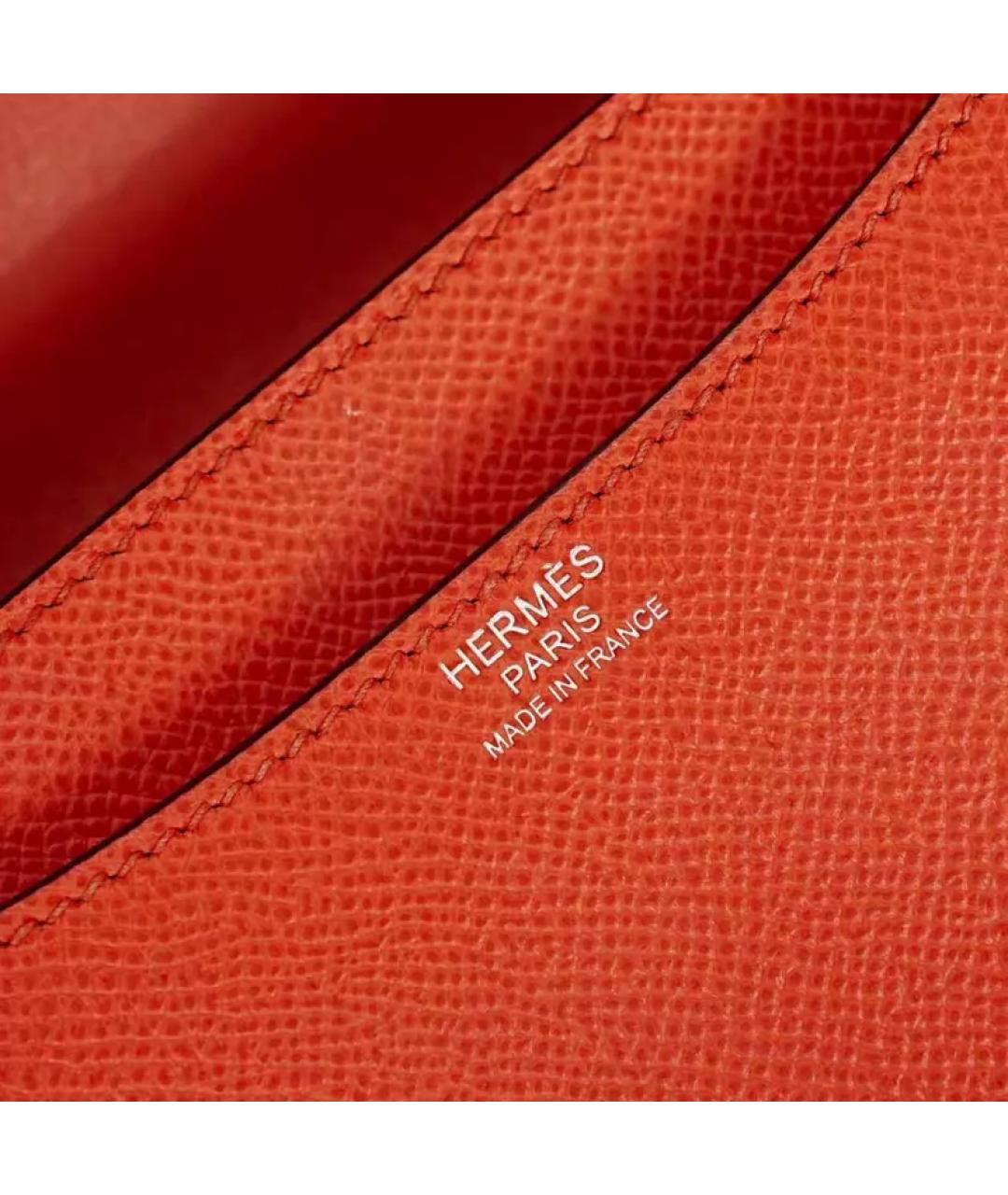 HERMES Оранжевая кожаная сумка через плечо, фото 8