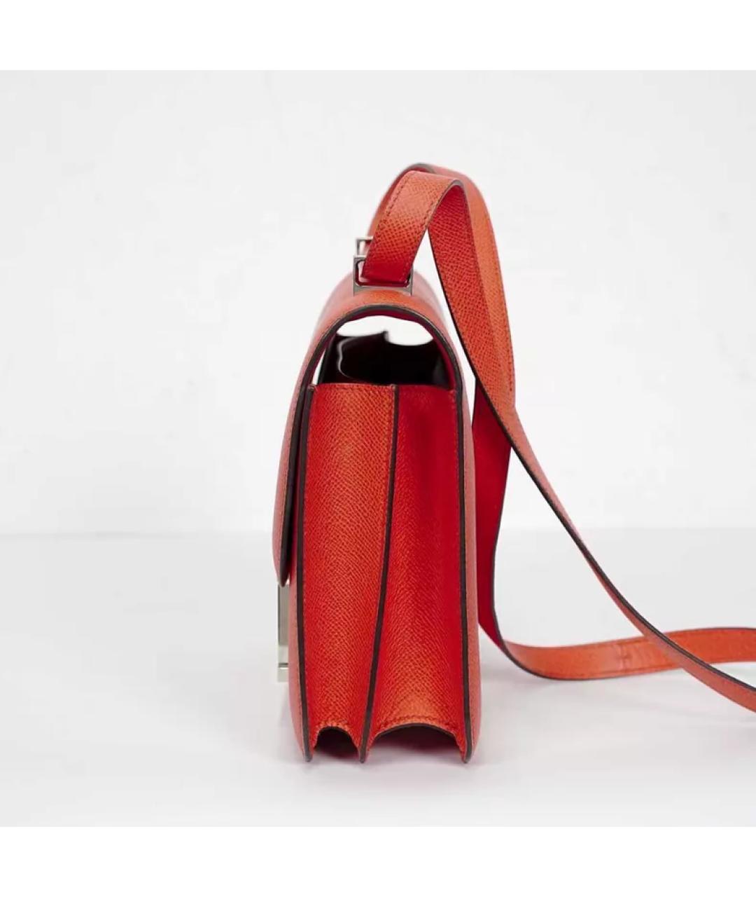 HERMES Оранжевая кожаная сумка через плечо, фото 3