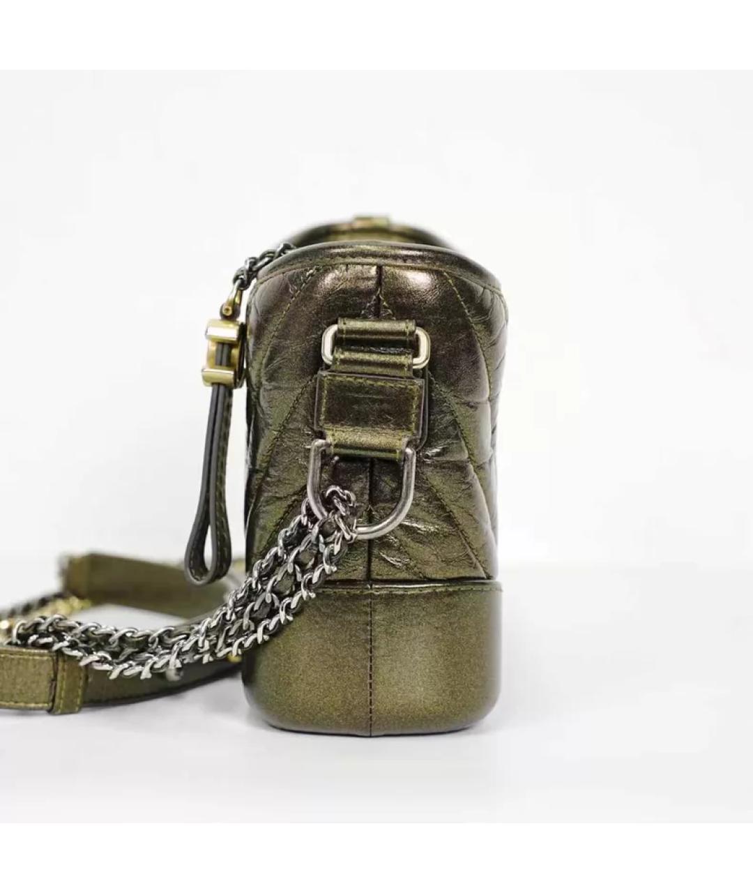 CHANEL Золотая кожаная сумка через плечо, фото 6