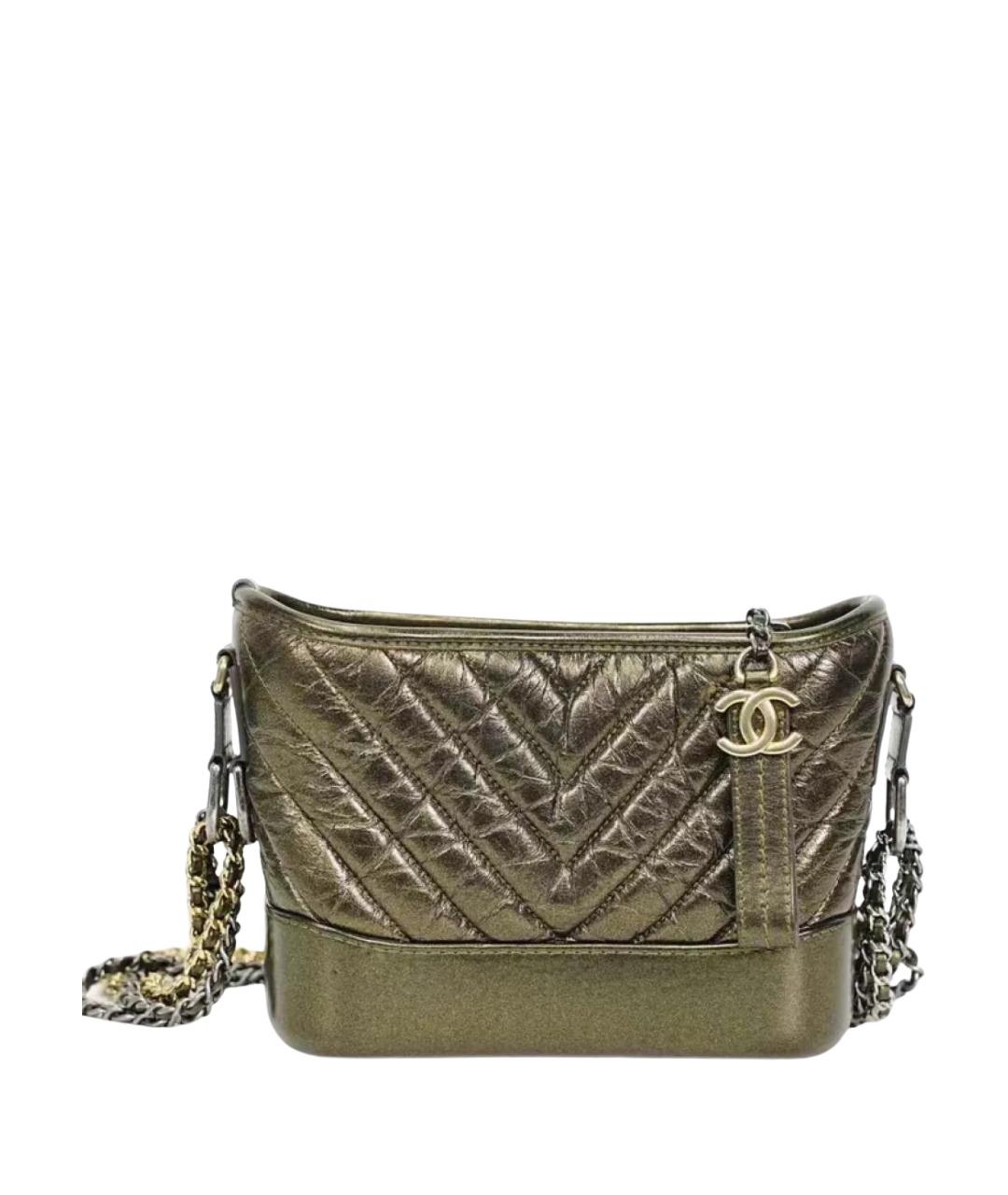 CHANEL Золотая кожаная сумка через плечо, фото 1