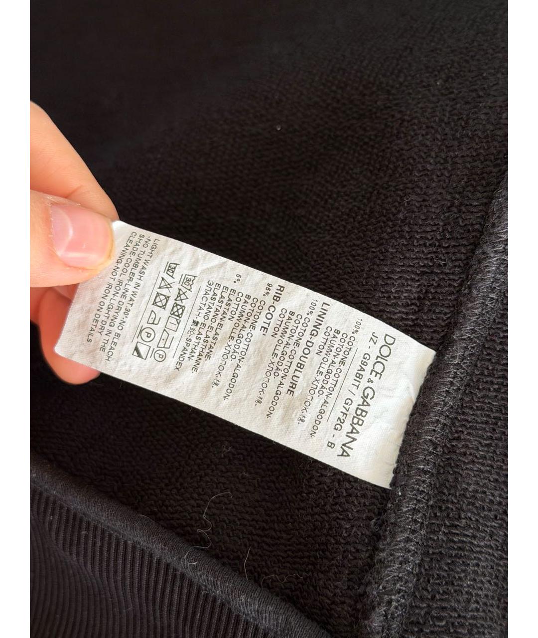 DOLCE&GABBANA Черный хлопковый спортивный костюм, фото 8