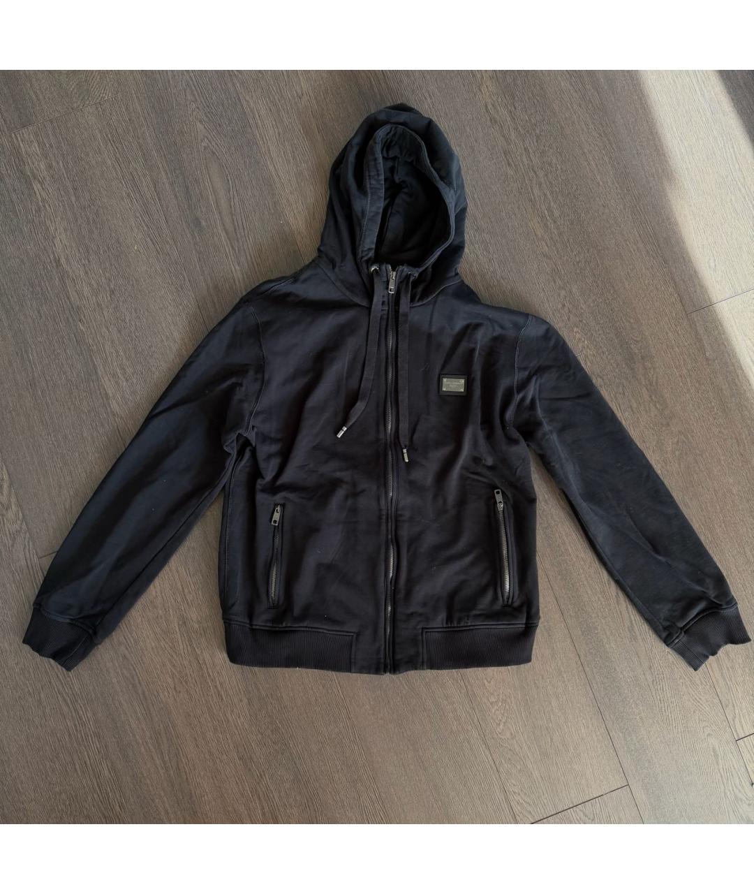 DOLCE&GABBANA Черный хлопковый спортивный костюм, фото 4