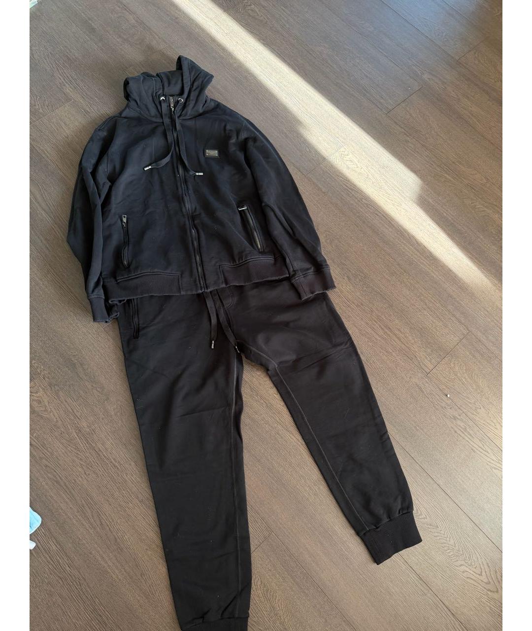 DOLCE&GABBANA Черный хлопковый спортивный костюм, фото 2